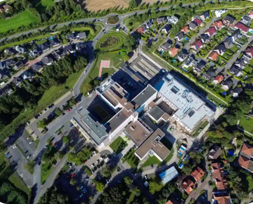 Luftaufnahme des Endometriosezentrum des Josephs-Hospital Warendorf.